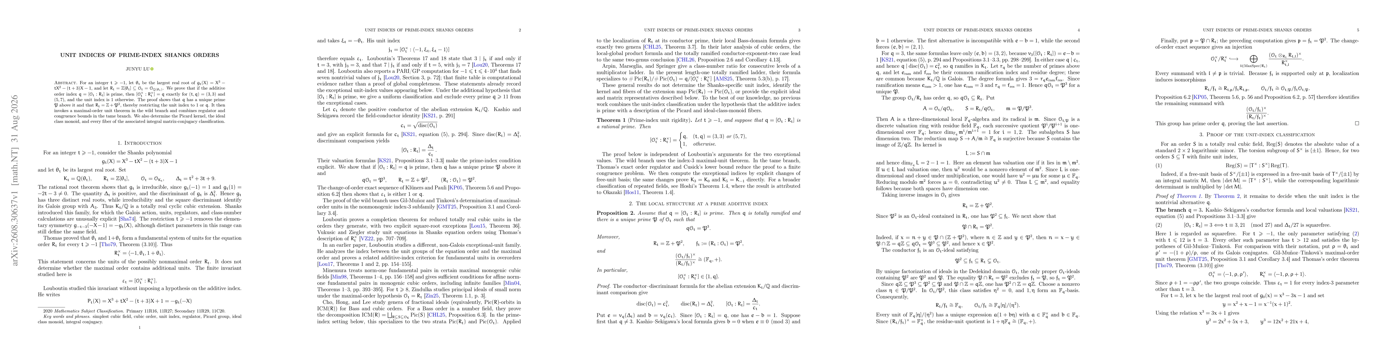 Thumbnail for Unit Indices of Prime-Index Shanks Orders