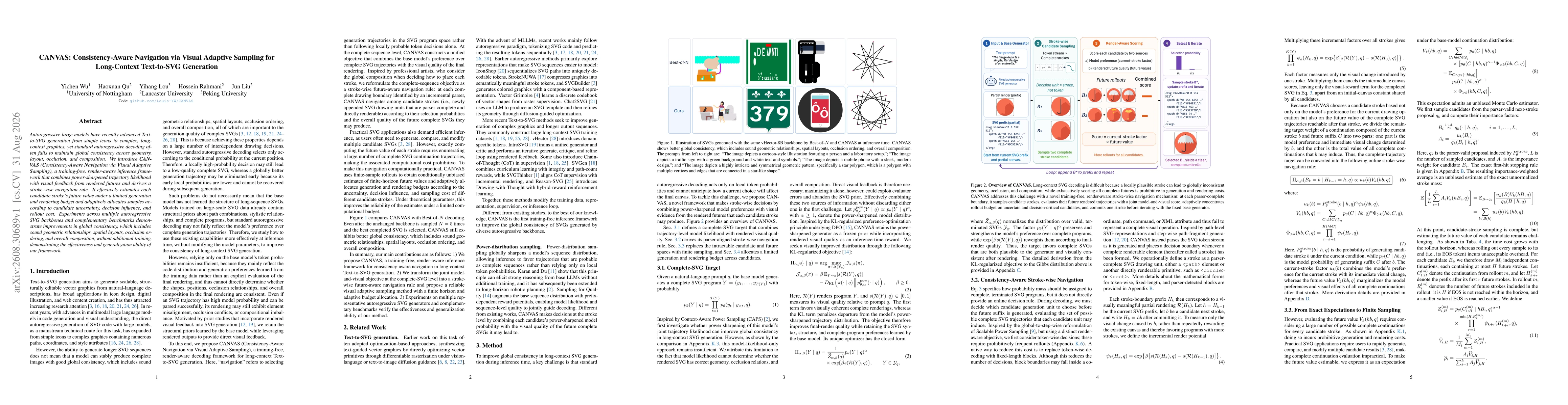 Thumbnail for CANVAS: Consistency-Aware Navigation via Visual Adaptive Sampling for Long-Context Text-to-SVG Generation
