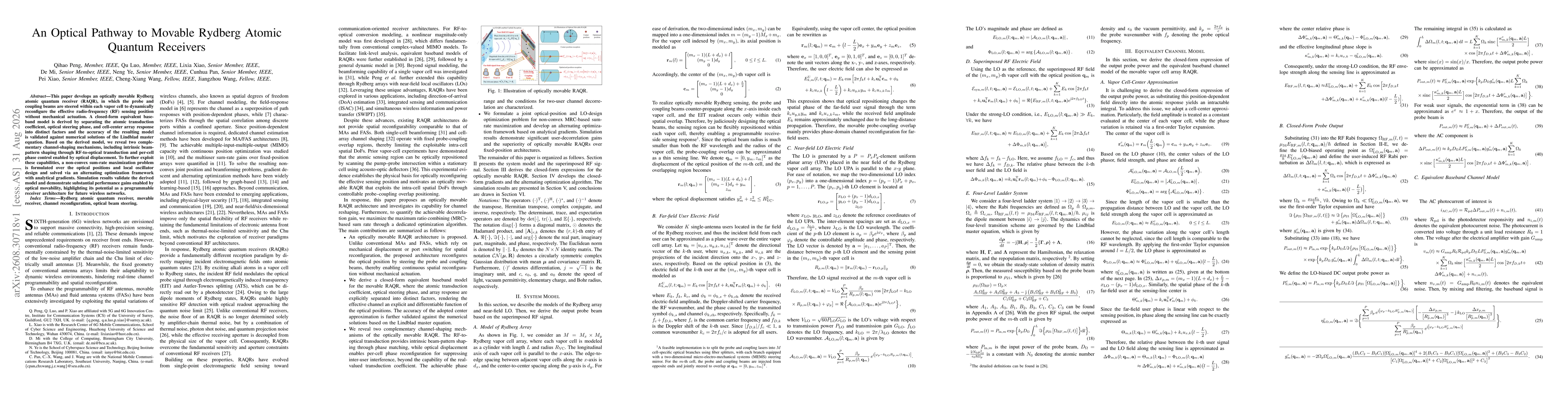 Thumbnail for An Optical Pathway to Movable Rydberg Atomic Quantum Receivers