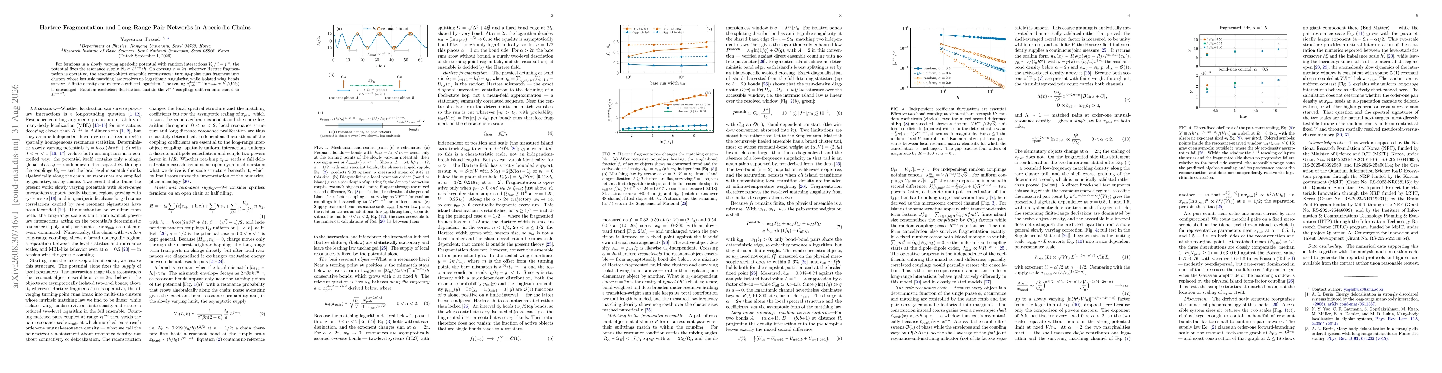 Thumbnail for Hartree Fragmentation and Long-Range Pair Networks in Aperiodic Chains