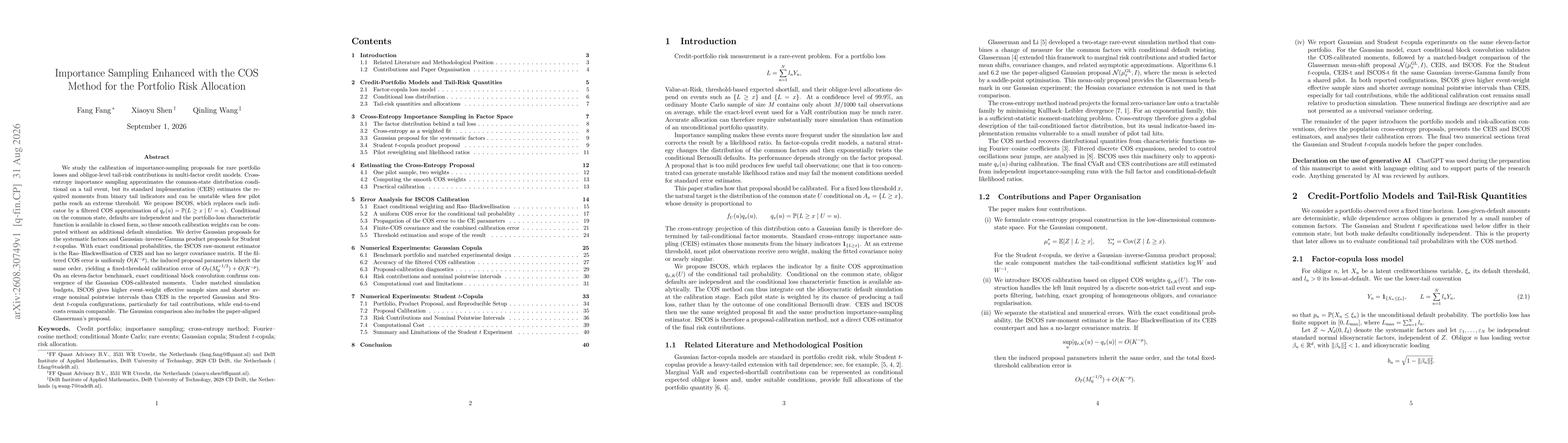 Thumbnail for Importance Sampling Enhanced with the COS Method for the Portfolio Risk Allocation