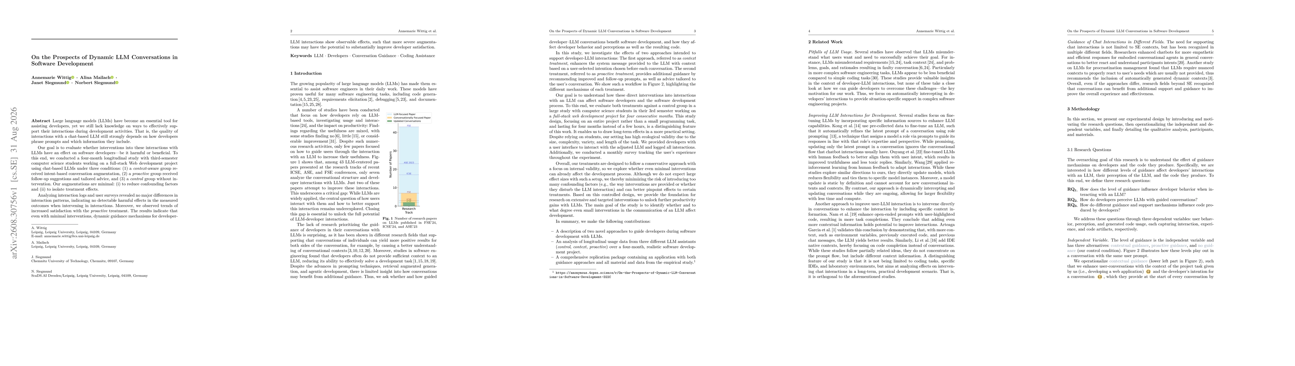 Thumbnail for On the Prospects of Dynamic LLM Conversations in Software Development