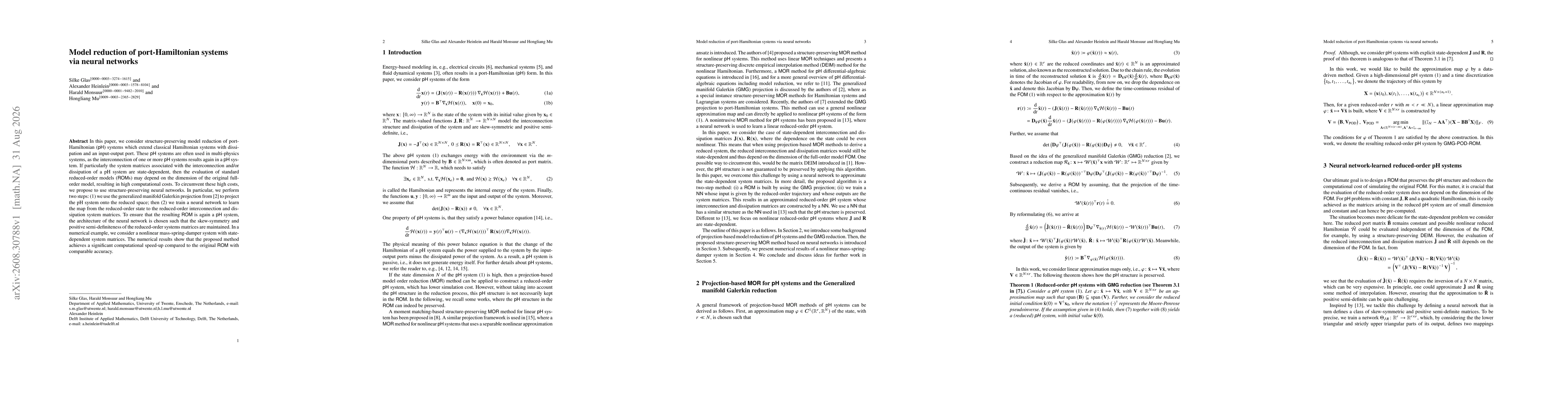 Thumbnail for Model reduction of port-Hamiltonian systems via neural networks