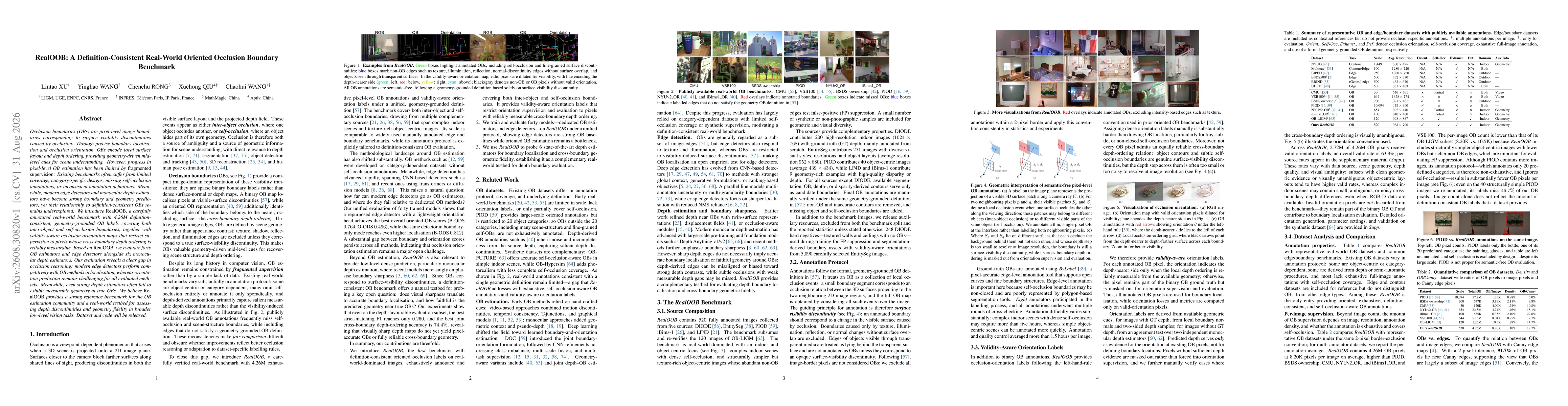 Thumbnail for RealOOB: A Definition-Consistent Real-World Oriented Occlusion Boundary Benchmark