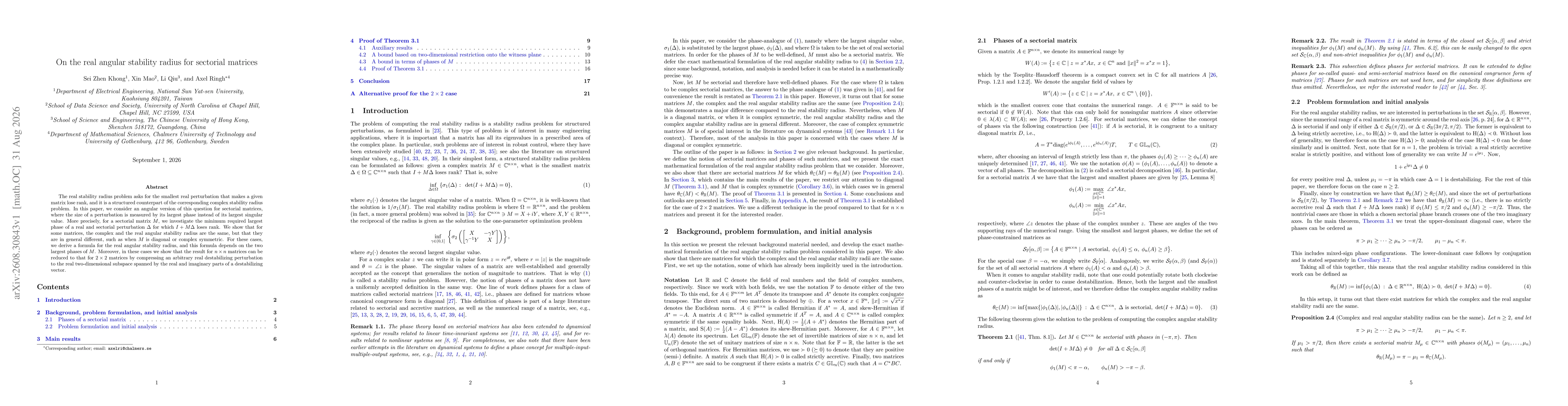 Thumbnail for On the real angular stability radius for sectorial matrices