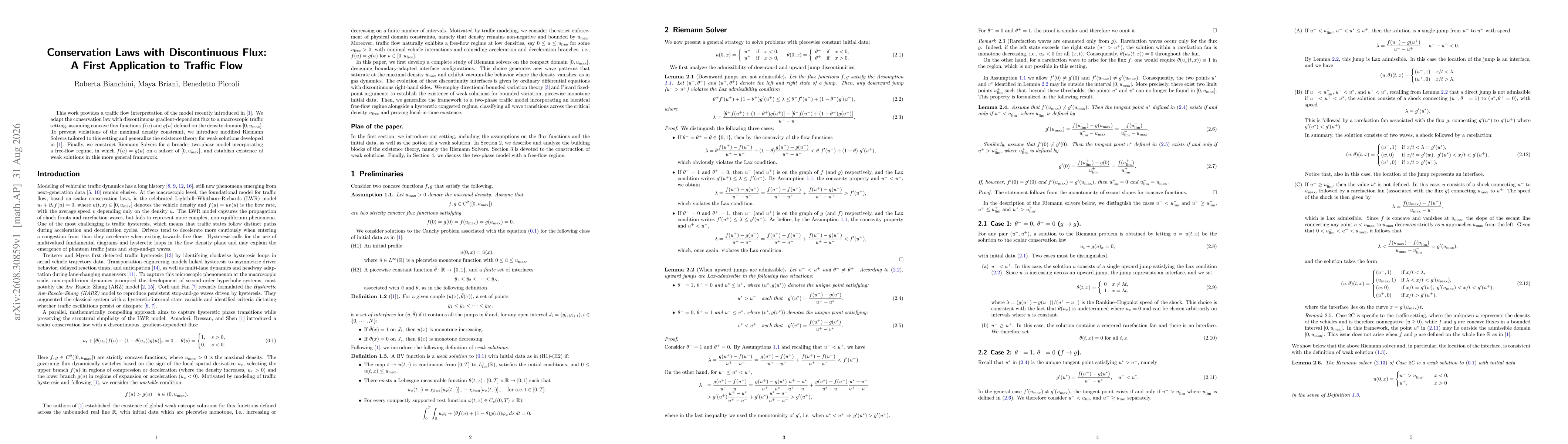 Thumbnail for Conservation Laws with Discontinuous Flux: A First Application to Traffic Flow