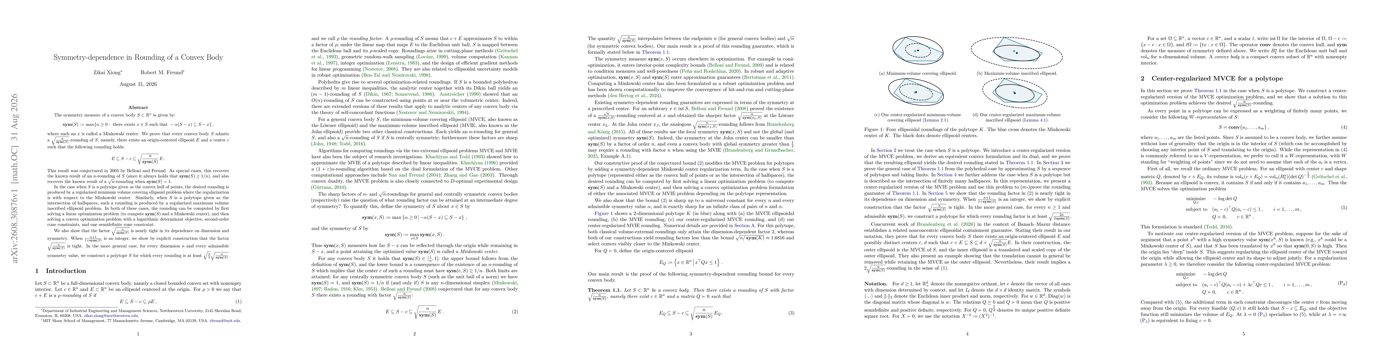 Thumbnail for Symmetry-dependence in Rounding of a Convex Body