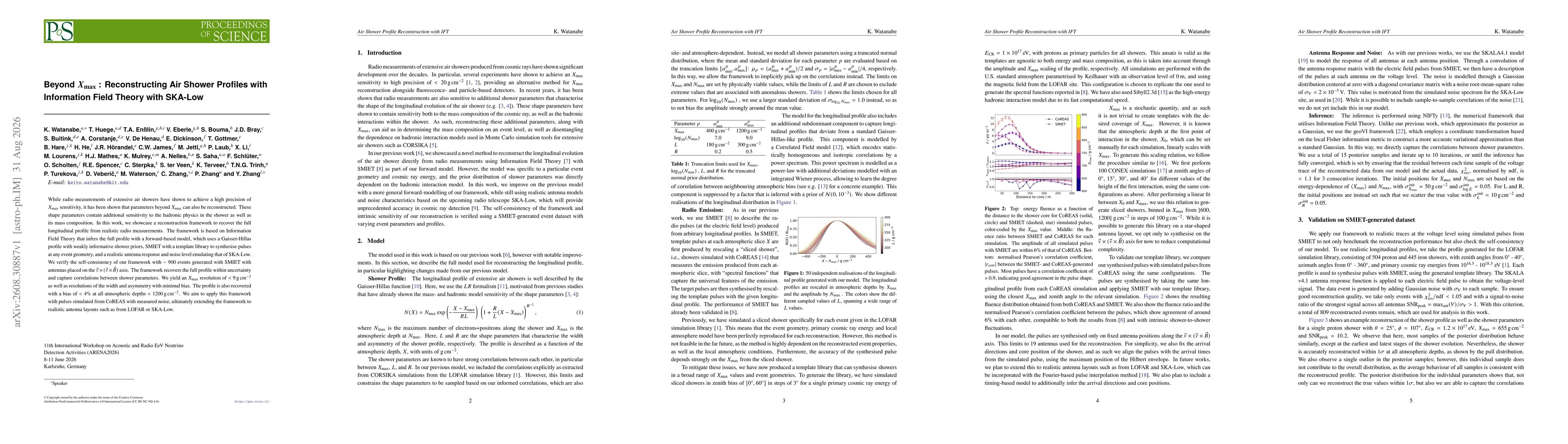 Thumbnail for Beyond $X_\mathrm{max}$ : Reconstructing Air Shower Profiles with Information Field Theory with SKA-Low