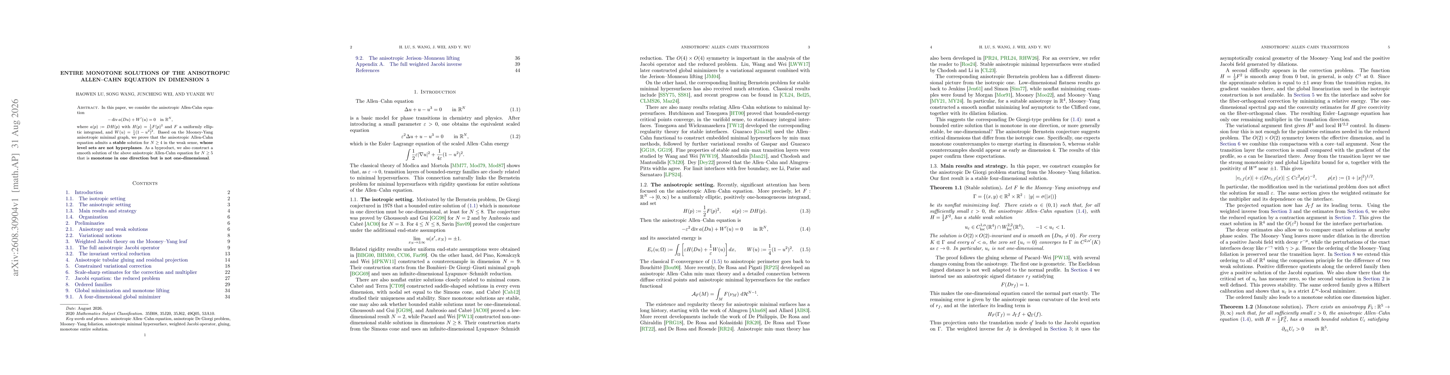 Thumbnail for Entire monotone solutions of the anisotropic Allen-Cahn equation in dimension 5