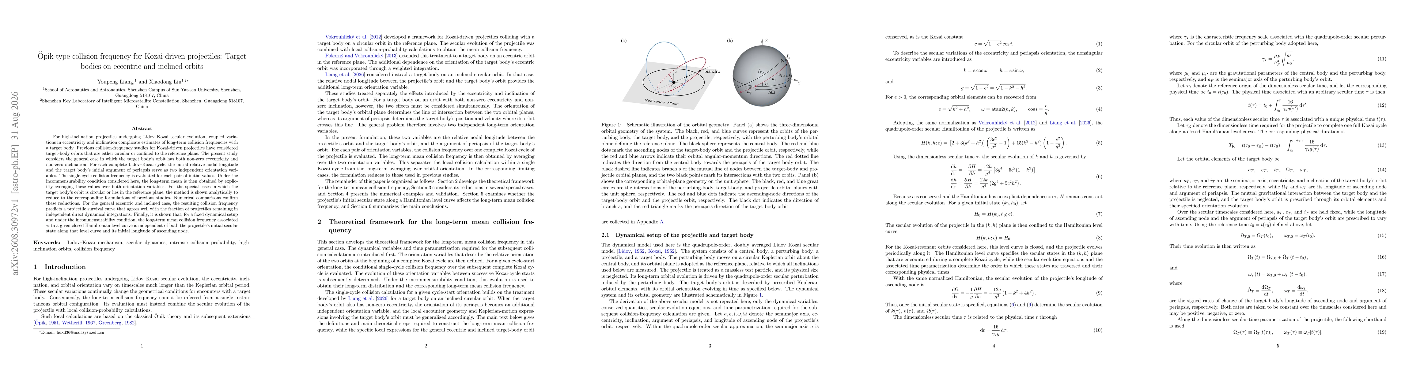 Thumbnail for Öpik-type collision frequency for Kozai-driven projectiles: Target bodies on eccentric and inclined orbits