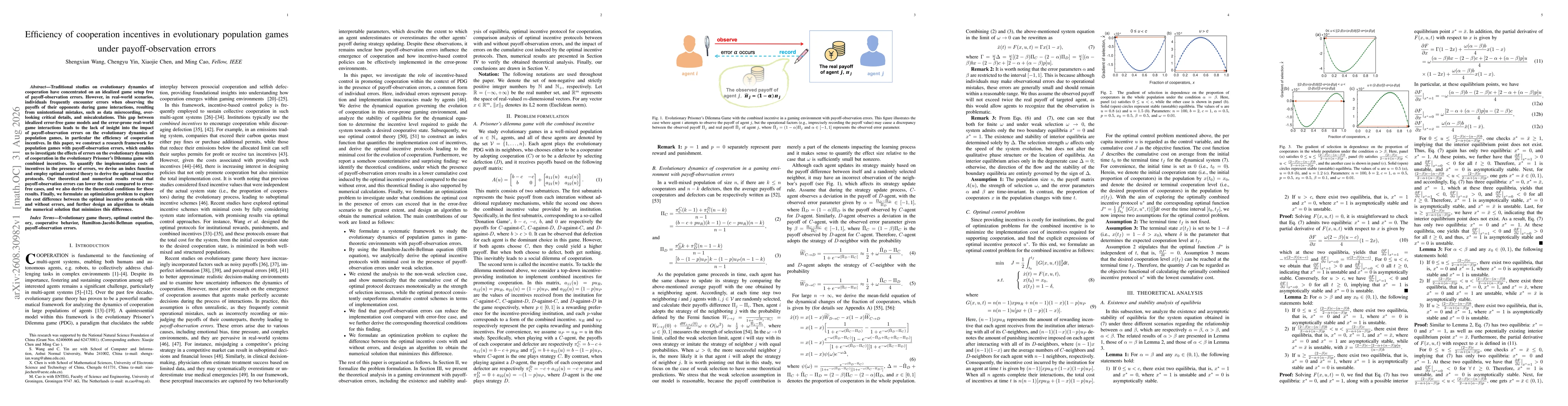 Thumbnail for Efficiency of cooperation incentives in evolutionary population games under payoff-observation errors