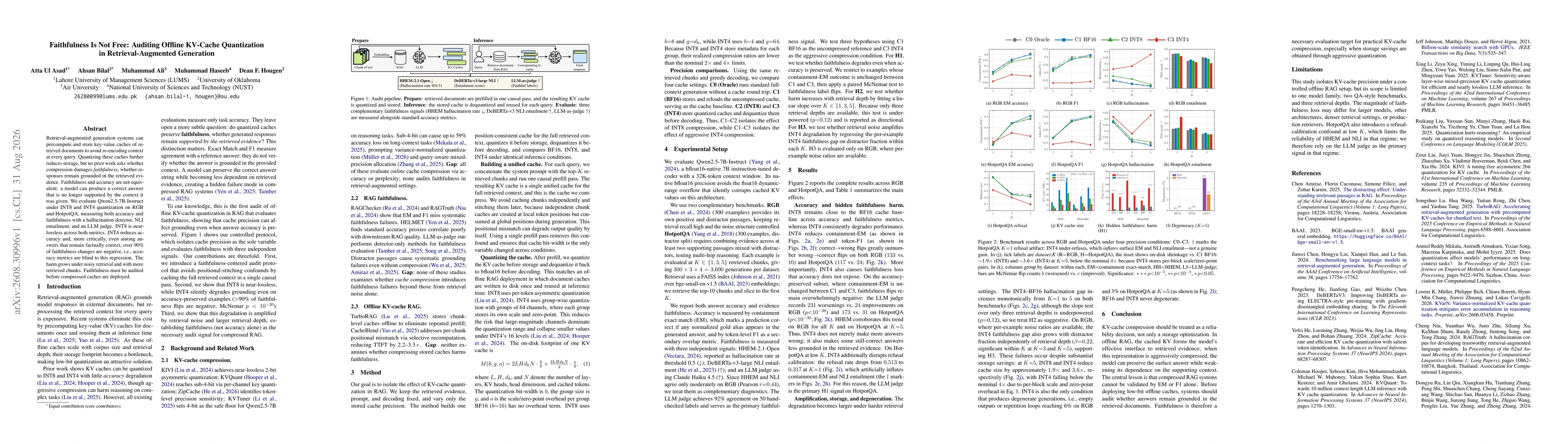 Thumbnail for Faithfulness Is Not Free: Auditing Offline KV-Cache Quantization in Retrieval-Augmented Generation