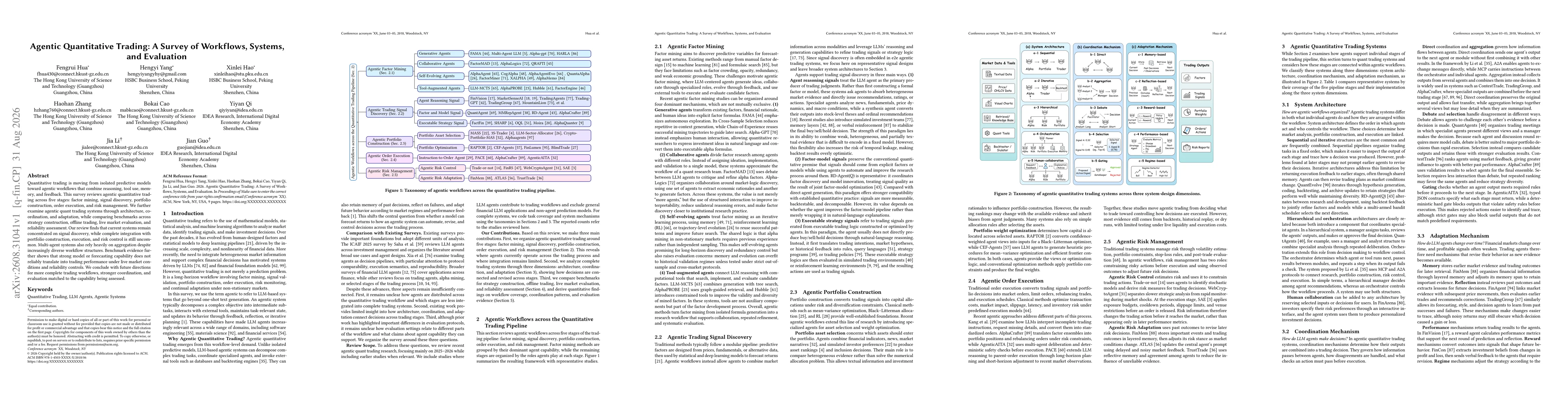 Thumbnail for Agentic Quantitative Trading: A Survey of Workflows, Systems, and Evaluation