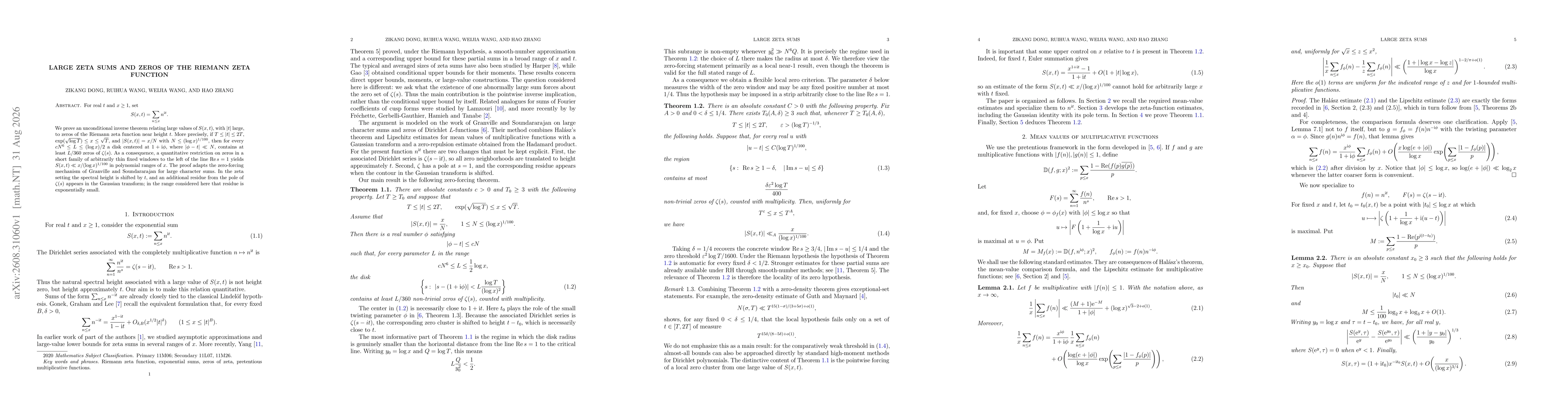 Thumbnail for Large zeta sums and zeros of the Riemann zeta function