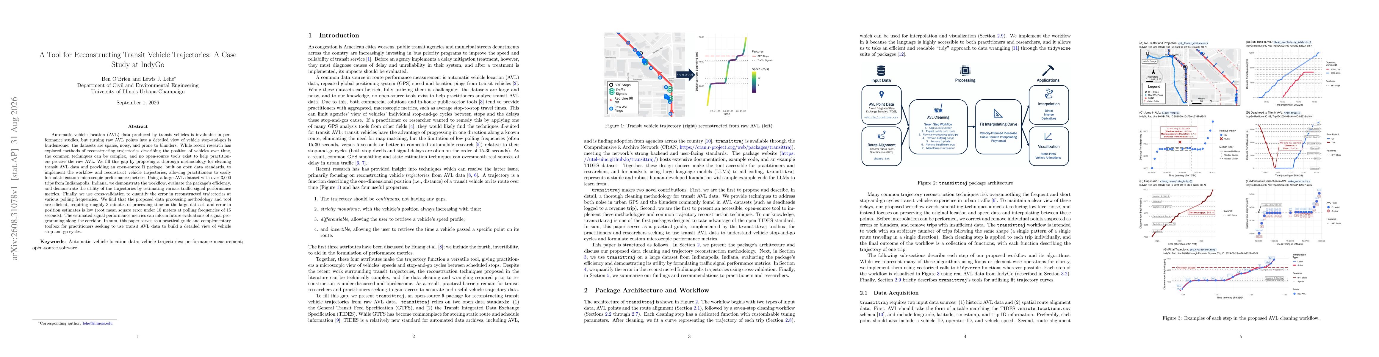 Thumbnail for A Tool for Reconstructing Transit Vehicle Trajectories: A Case Study at IndyGo