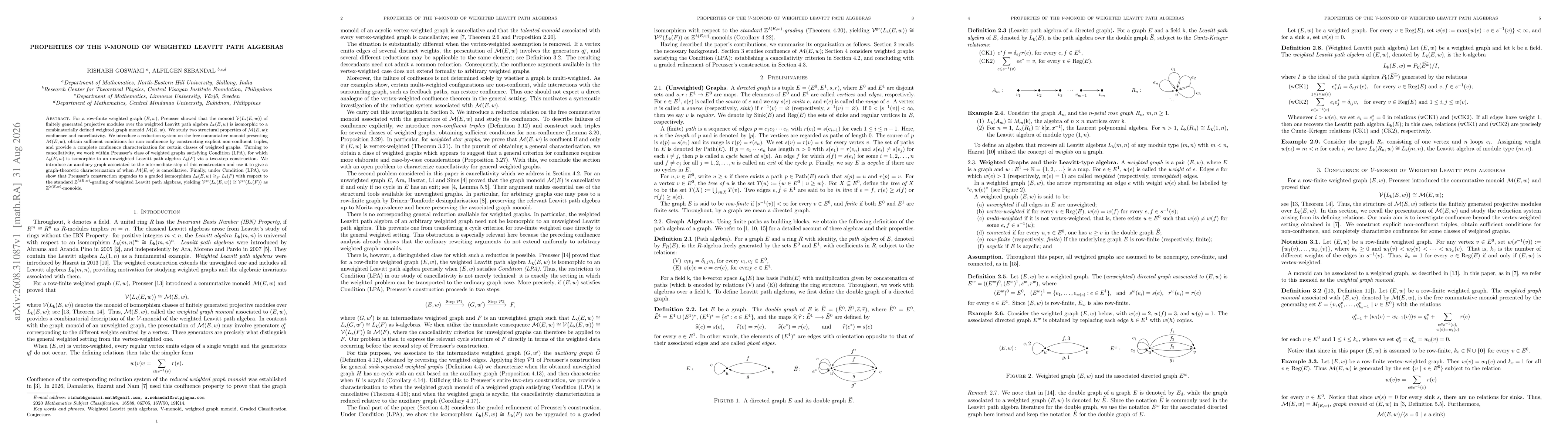 Thumbnail for Properties of the $\mathcal V$-Monoid of Weighted Leavitt Path Algebras