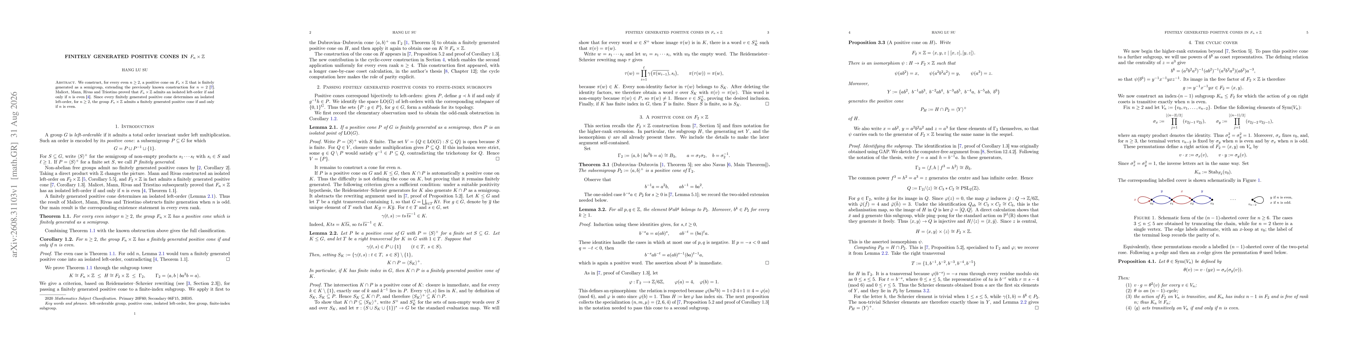 Thumbnail for Finitely generated positive cones in $F_n \times \mathbb{Z}$
