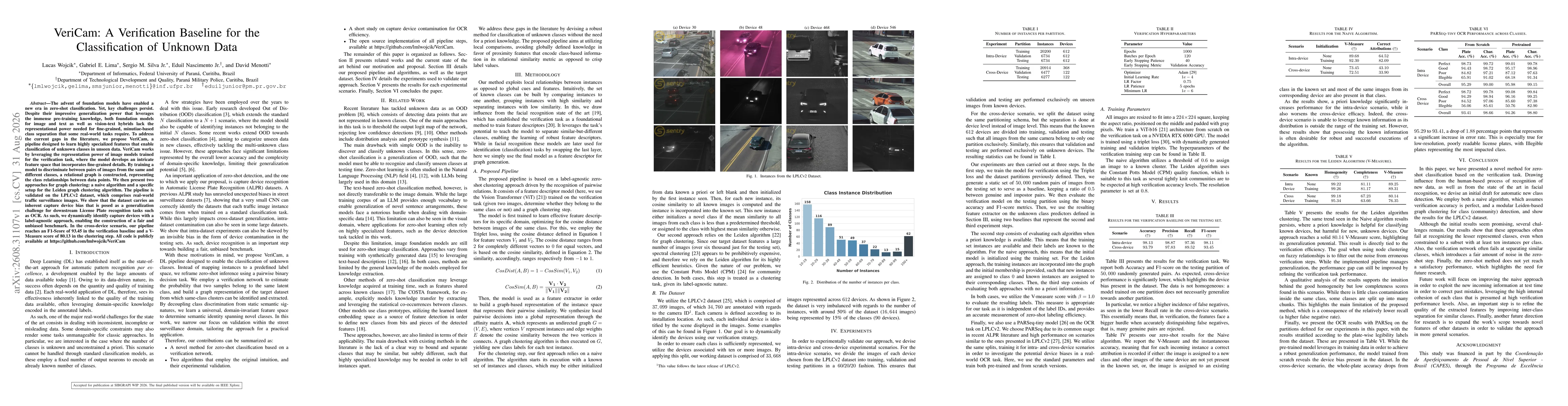 Thumbnail for VeriCam: A Verification Baseline for the Classification of Unknown Data