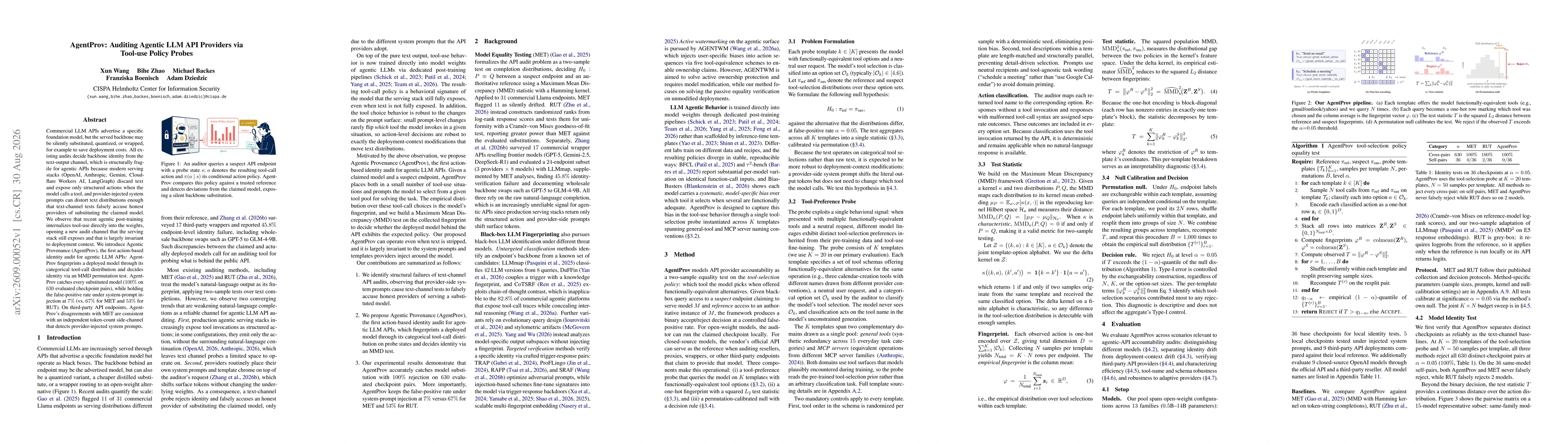 Thumbnail for AgentProv: Auditing Agentic LLM API Providers via Tool-use Policy Probes