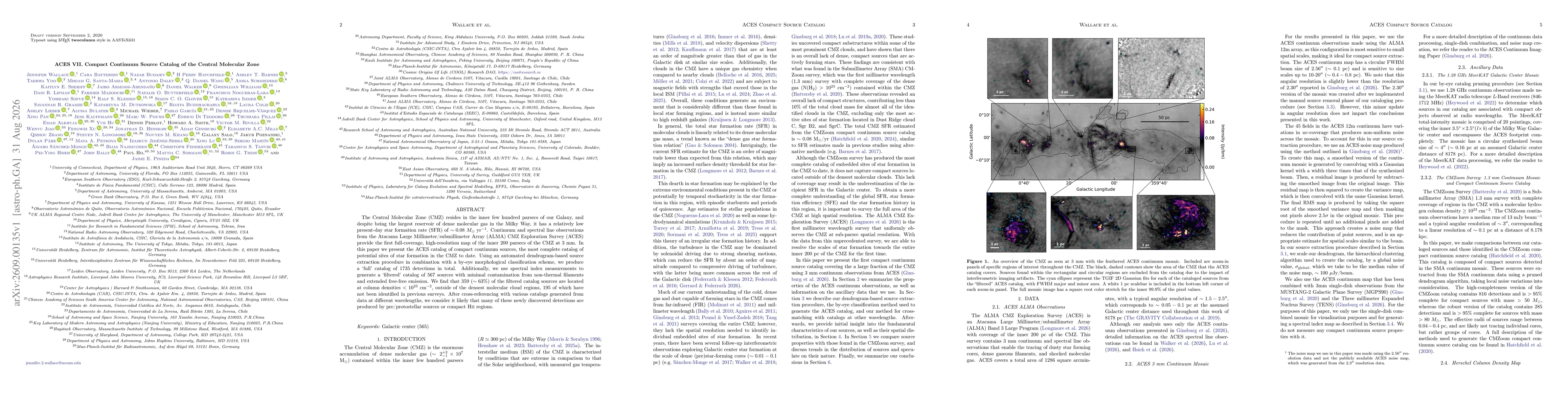 Thumbnail for ACES VII. Compact Continuum Source Catalog of the Central Molecular Zone