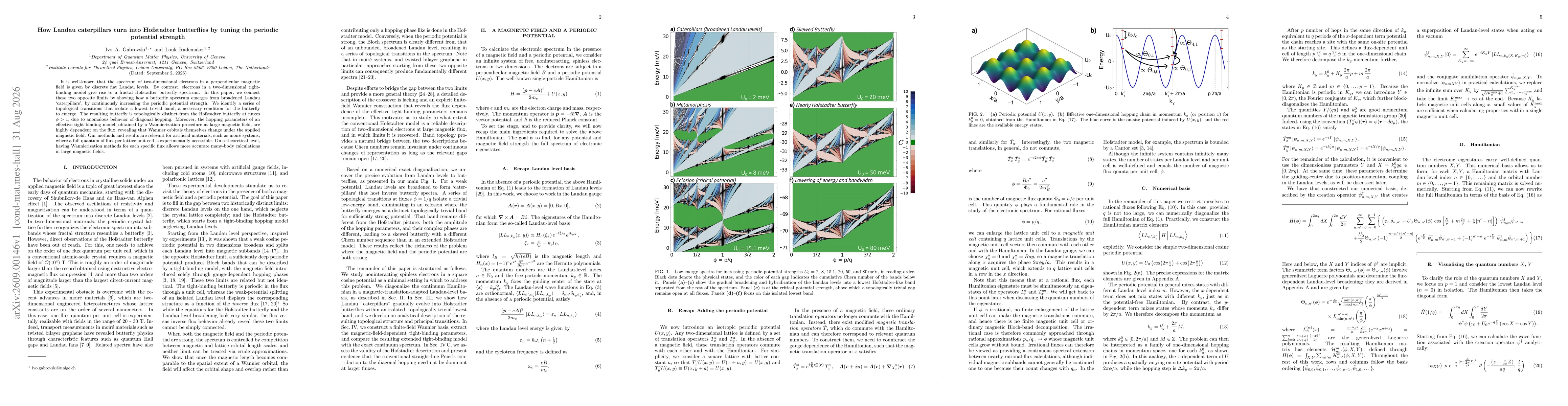 Thumbnail for How Landau caterpillars turn into Hofstadter butterflies by tuning the periodic potential strength