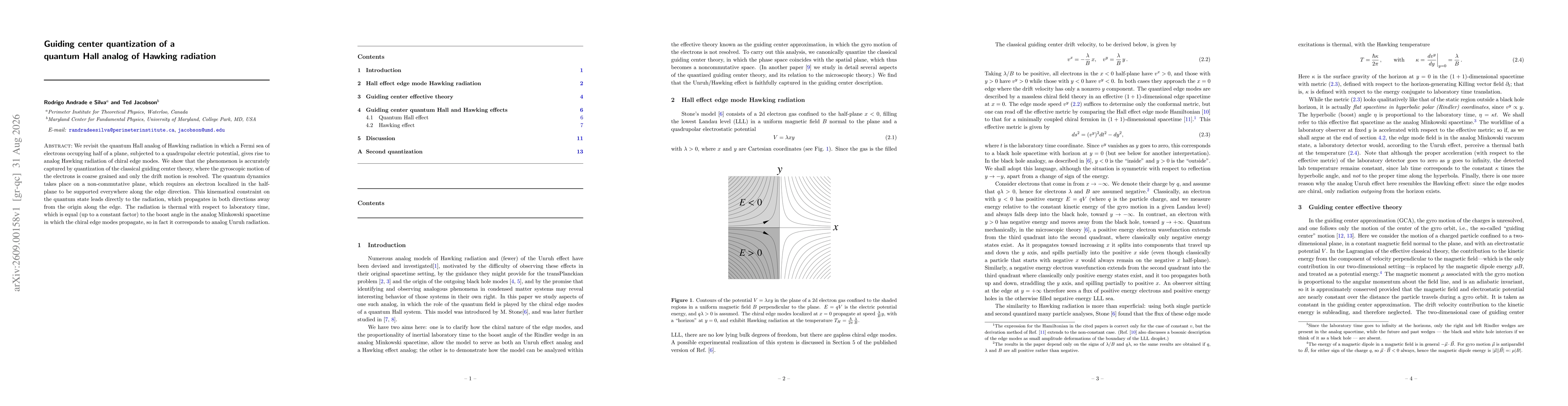 Thumbnail for Guiding center quantization of a quantum Hall analog of Hawking radiation