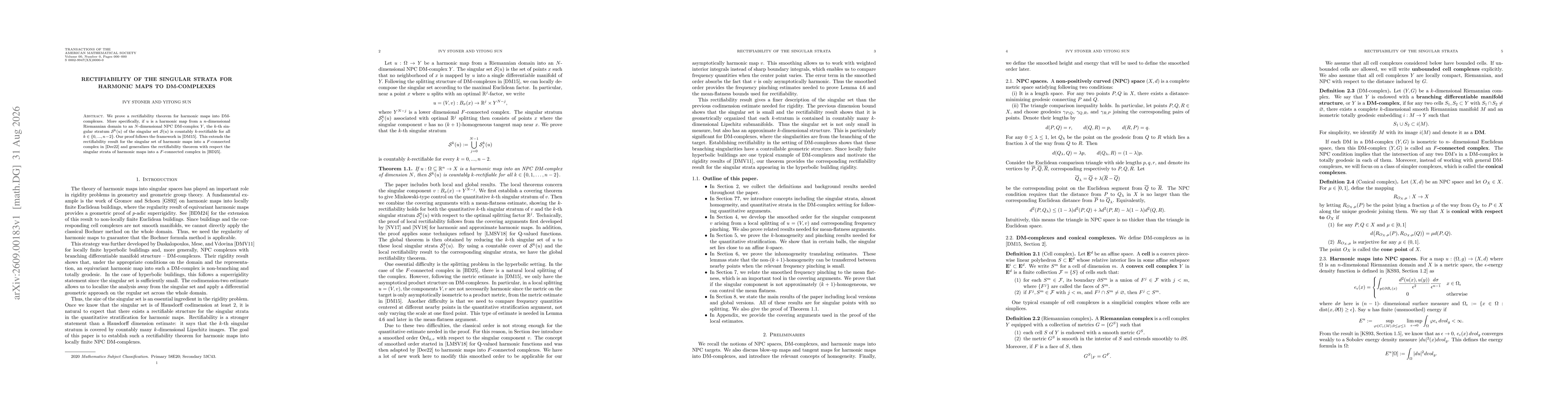 Thumbnail for Rectifiability of the Singular Strata for Harmonic Maps to DM-Complexes
