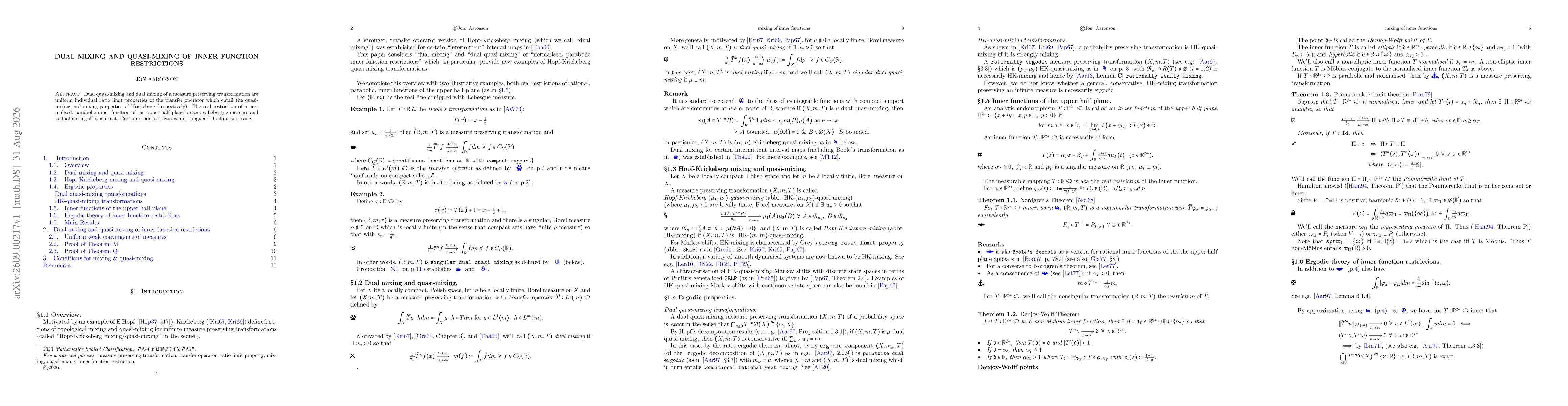 Thumbnail for Dual mixing and quasi-mixing of inner function restrictions