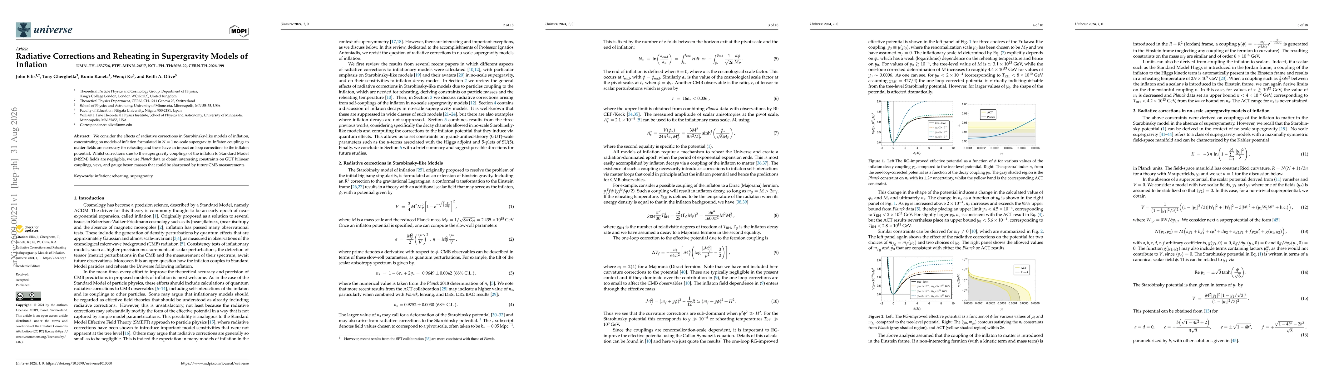 Thumbnail for Radiative Corrections and Reheating in Supergravity Models of Inflation