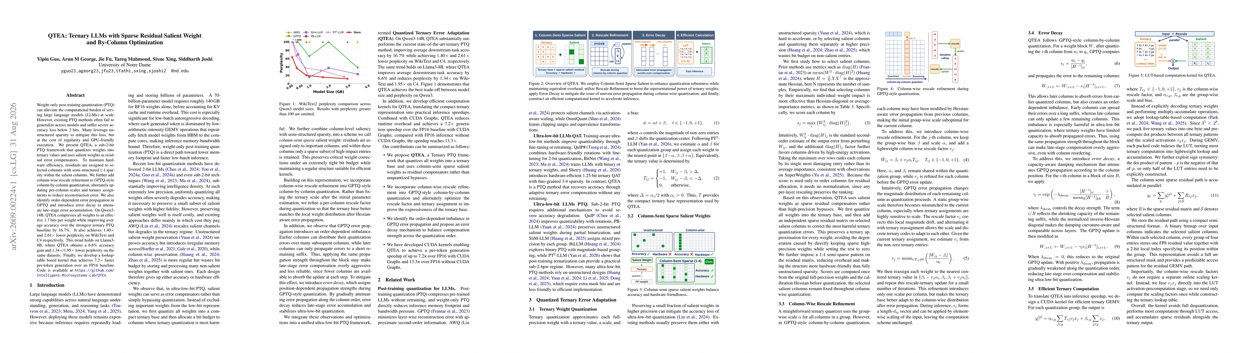 Thumbnail for QTEA: Ternary LLMs with Sparse Residual Salient Weight and By-Column Optimization