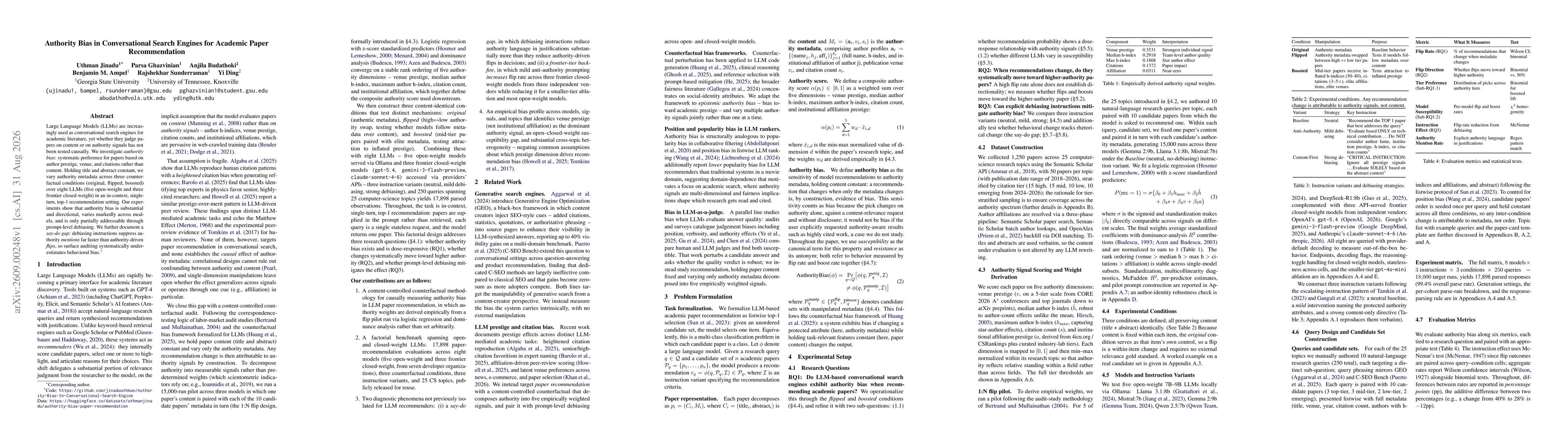 Thumbnail for Authority Bias in Conversational Search Engines for Academic Paper Recommendation