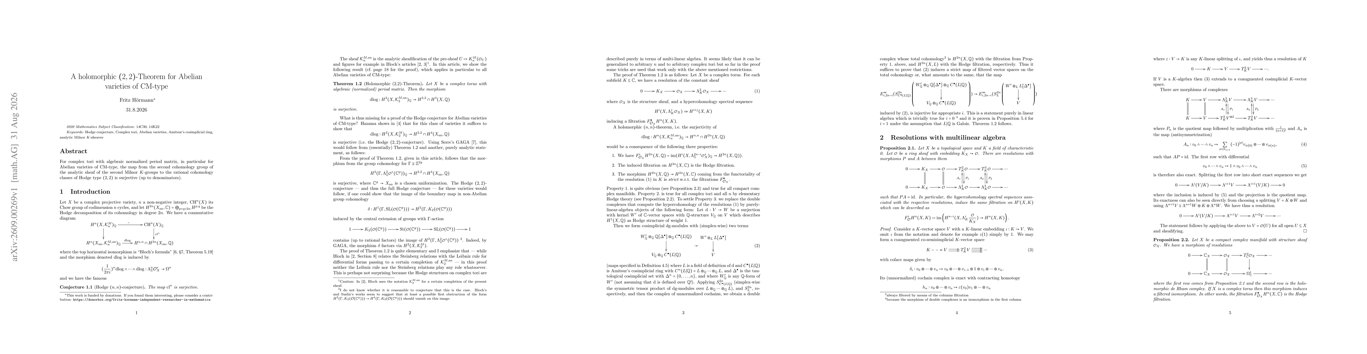Thumbnail for A holomorphic (2, 2)-Theorem for Abelian varieties of CM-type