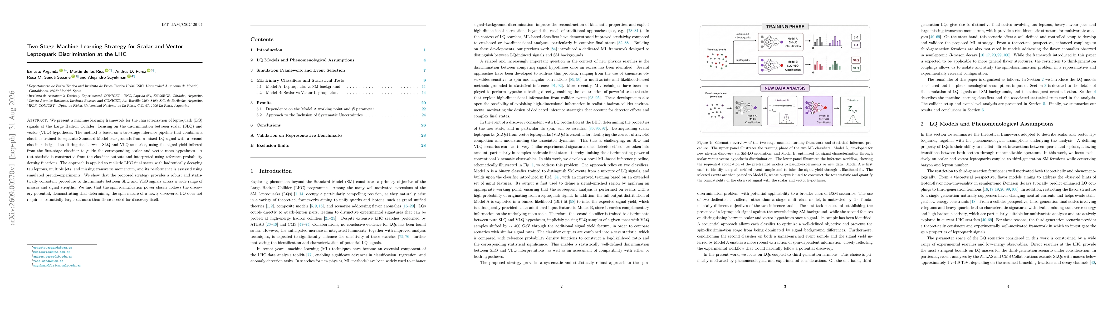 Thumbnail for Two-Stage Machine Learning Strategy for Scalar and Vector Leptoquark Discrimination at the LHC