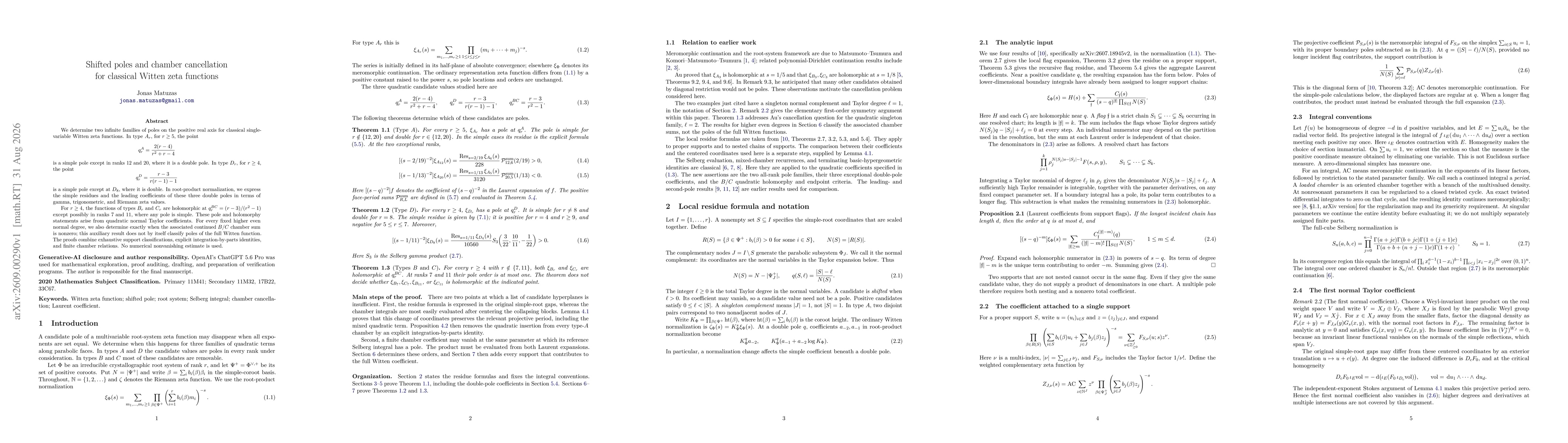 Thumbnail for Shifted poles and chamber cancellation for classical Witten zeta functions