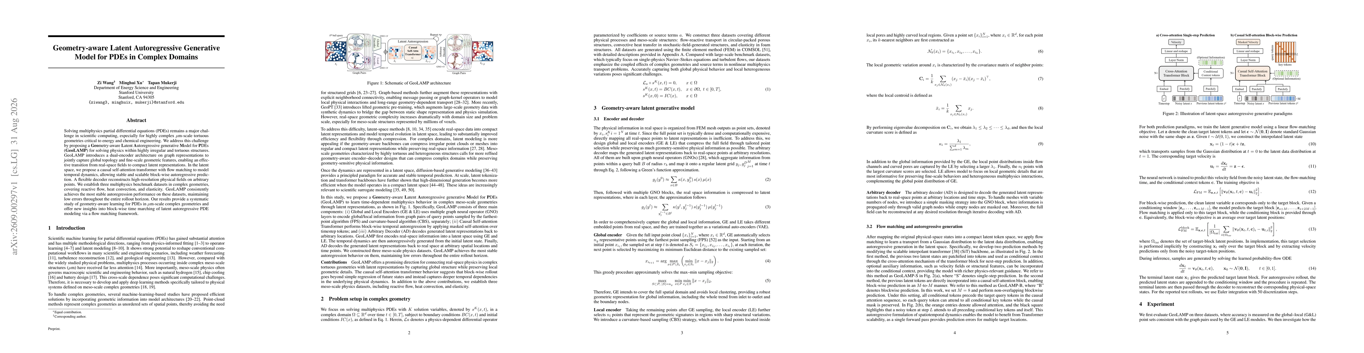 Thumbnail for Geometry-aware Latent Autoregressive Generative Model for PDEs in Complex Domains
