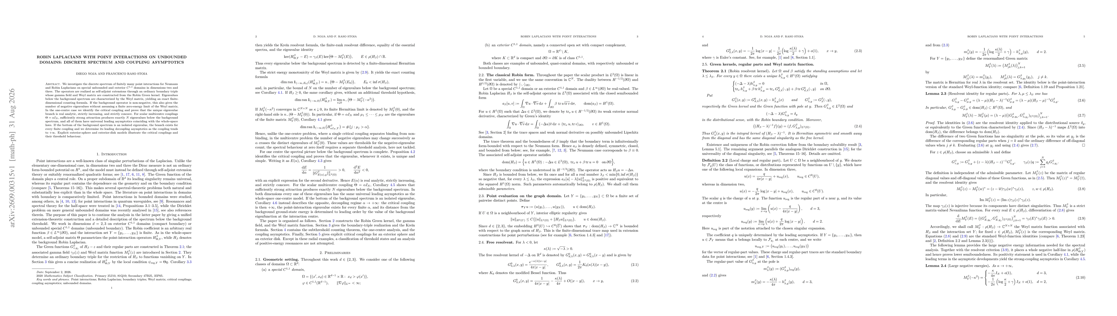 Thumbnail for Robin Laplacians with point interactions on unbounded domains: discrete spectrum and coupling asymptotics