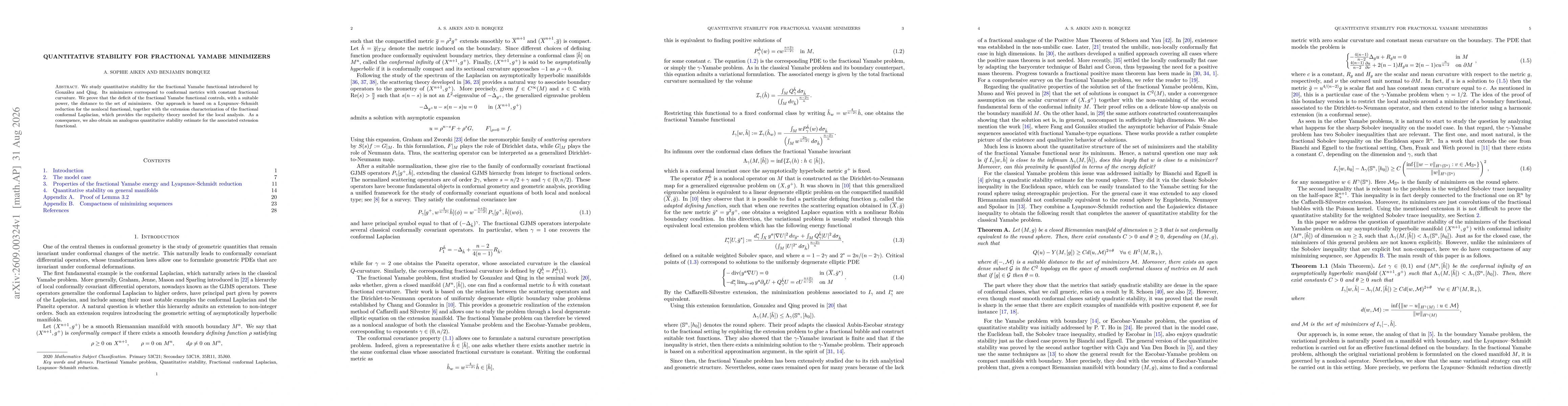 Thumbnail for Quantitative Stability for Fractional Yamabe minimizers