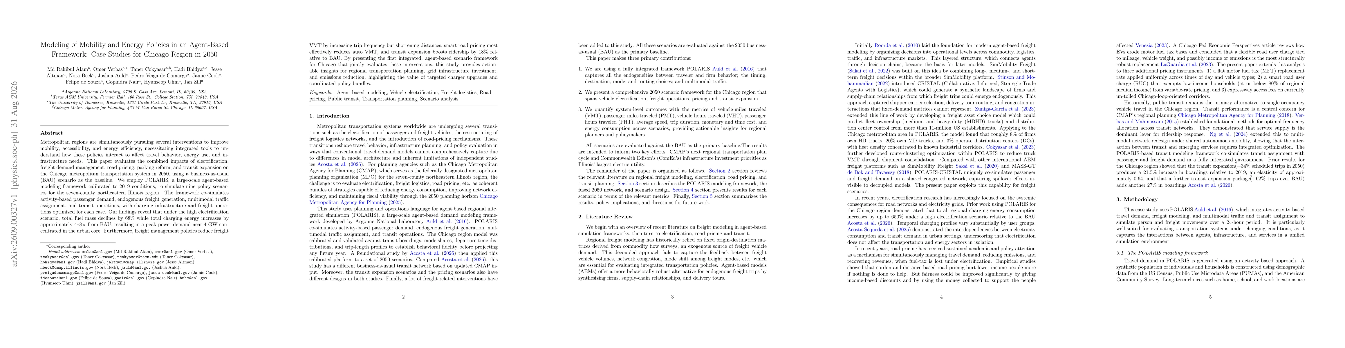 Thumbnail for Modeling of Mobility and Energy Policies in an Agent-Based Framework: Case Studies for Chicago Region in 2050