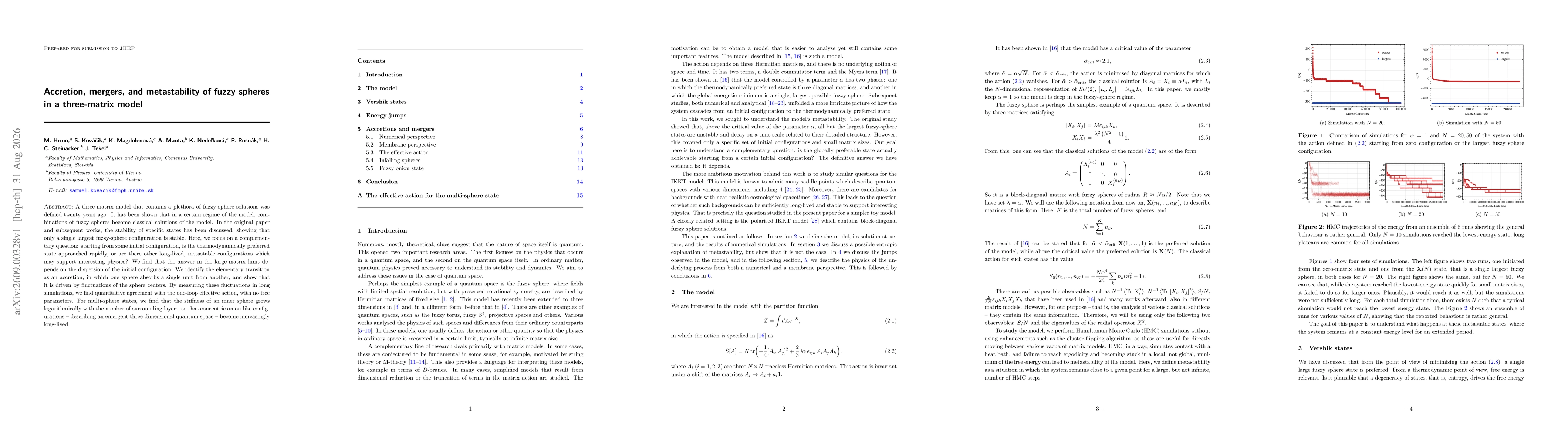 Thumbnail for Accretion, mergers, and metastability of fuzzy spheres in a three-matrix model