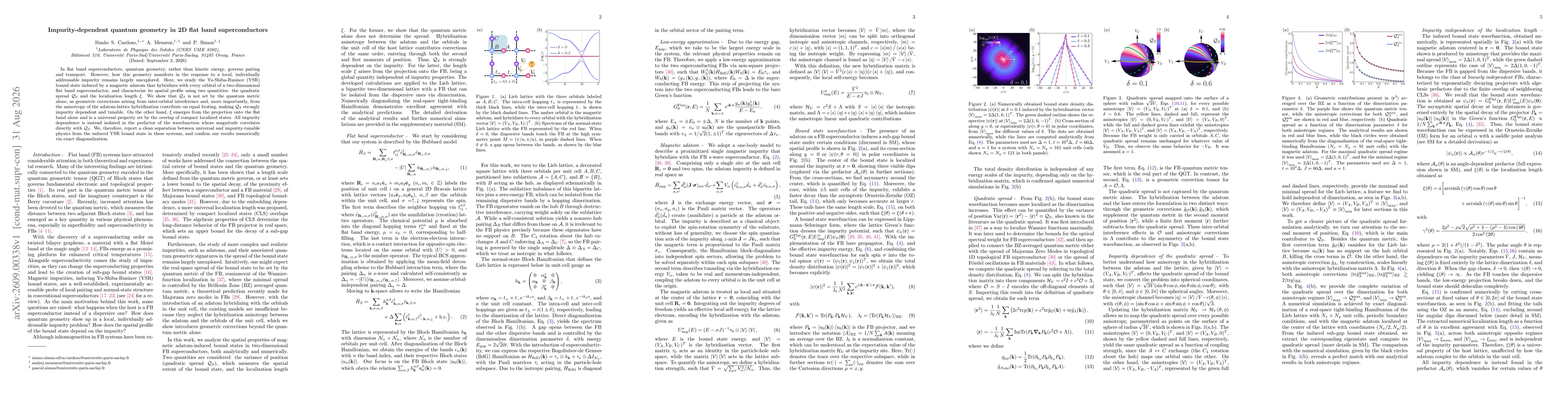 Thumbnail for Impurity-dependent quantum geometry in 2D flat band superconductors