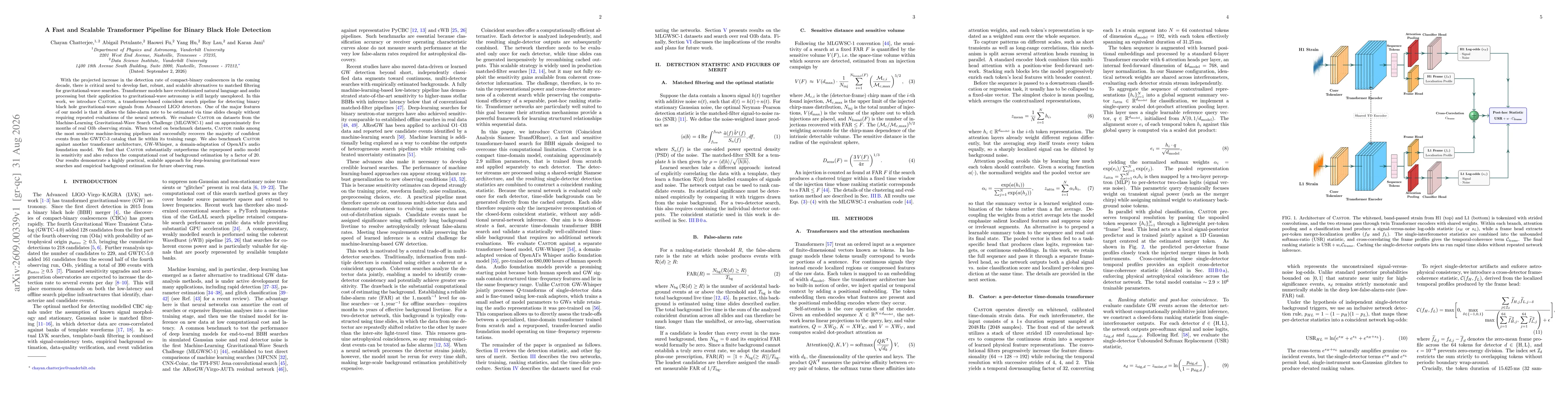 Thumbnail for A Fast and Scalable Transformer Pipeline for Binary Black Hole Detection