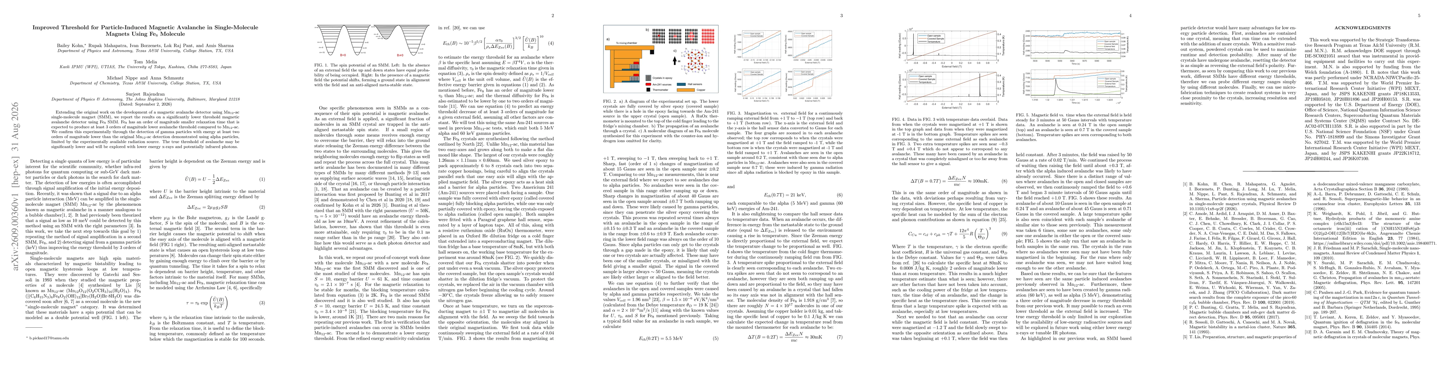 Thumbnail for Improved Threshold for Particle-Induced Magnetic Avalanche in Single-Molecule Magnets Using Fe$_8$ Molecule