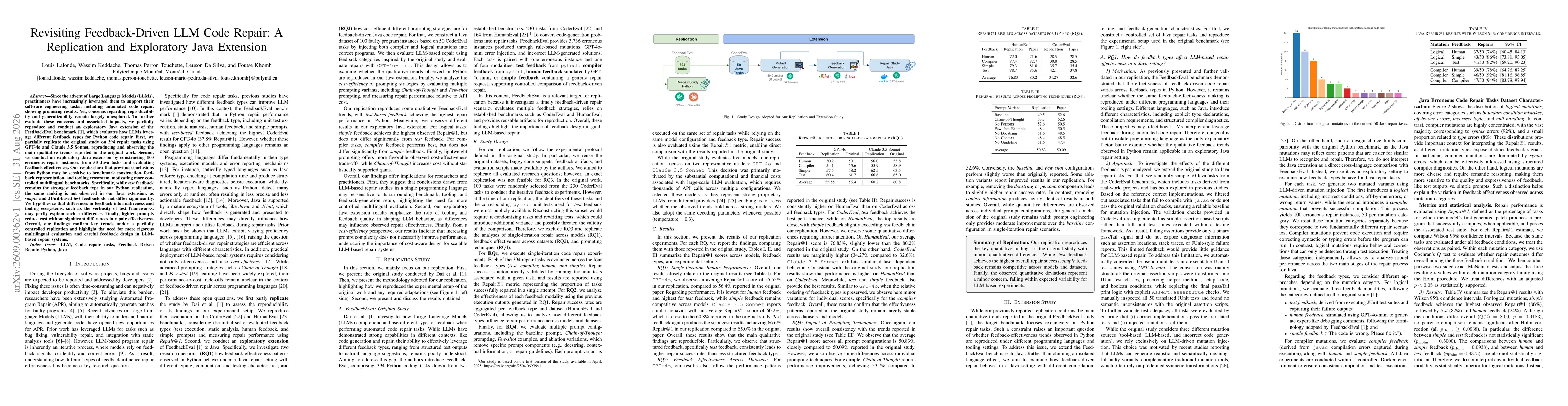 Thumbnail for Revisiting Feedback-Driven LLM Code Repair: A Replication and Exploratory Java Extension