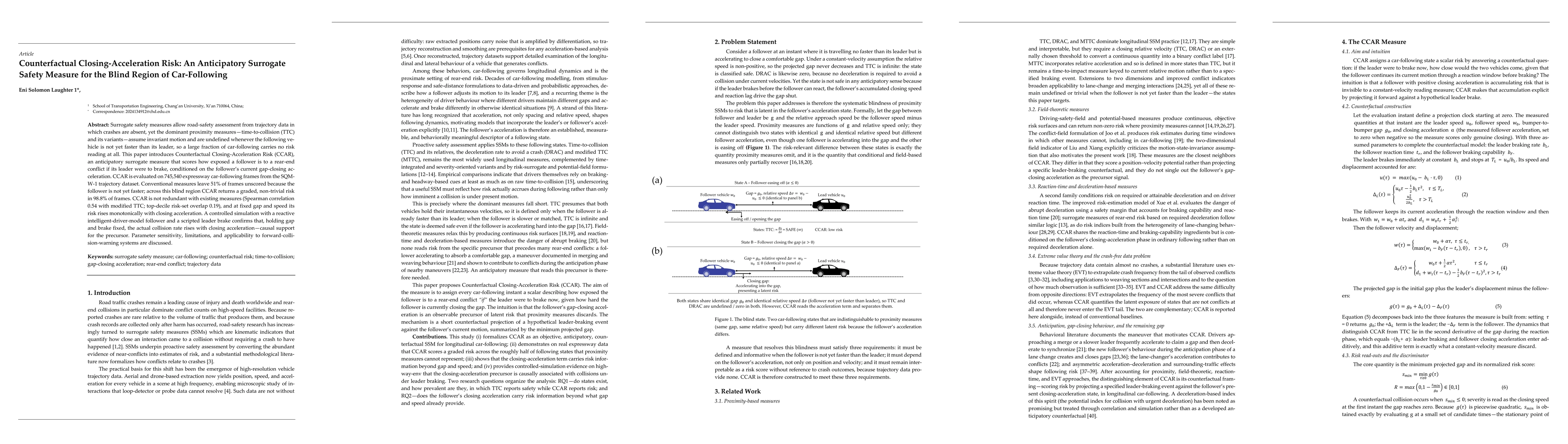 Thumbnail for Counterfactual Closing-Acceleration Risk: An Anticipatory Surrogate Safety Measure for the Blind Region of Car-Following