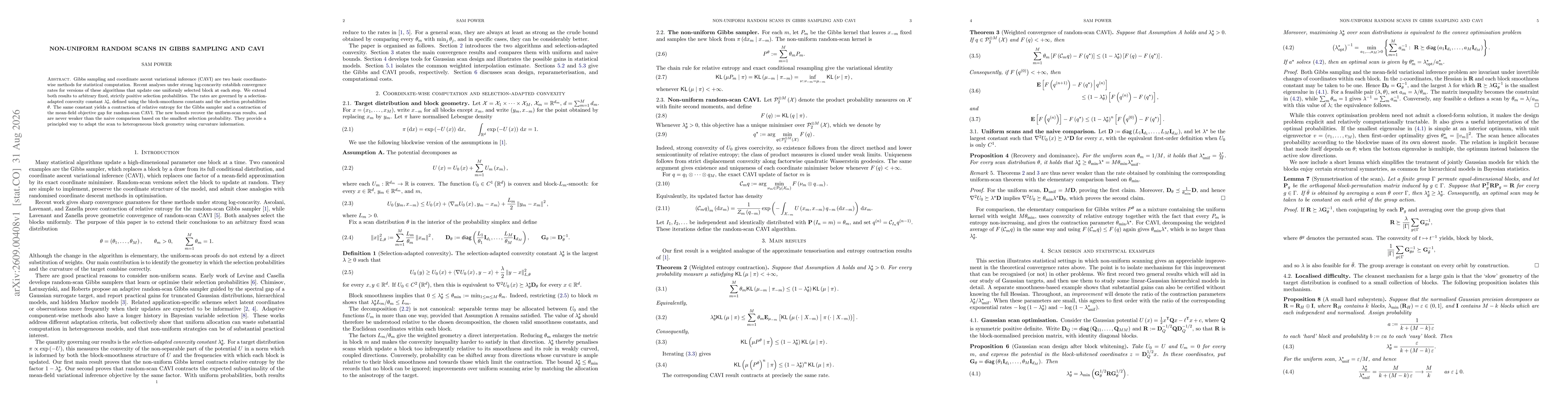 Thumbnail for Non-Uniform Random Scans in Gibbs Sampling and CAVI