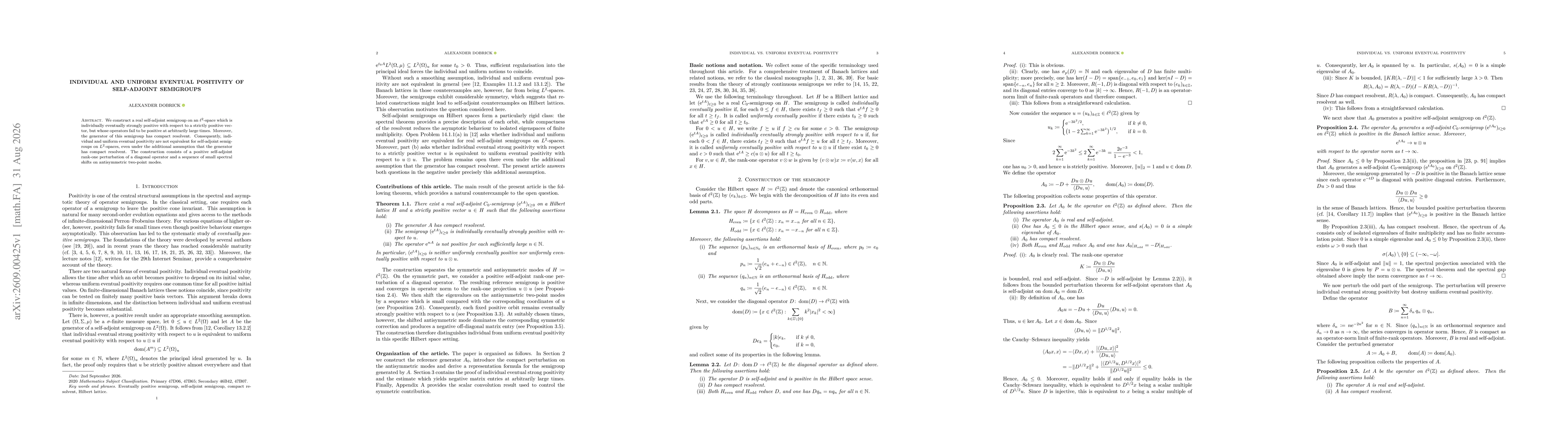 Thumbnail for Individual and Uniform Eventual Positivity of Self-Adjoint Semigroups