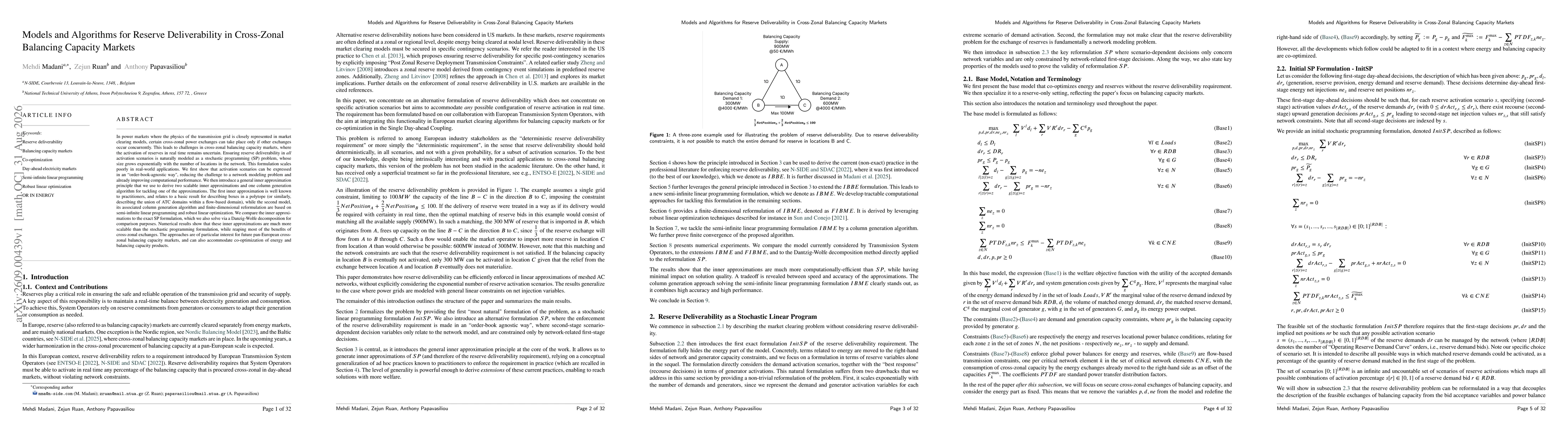 Thumbnail for Models and Algorithms for Reserve Deliverability in Cross-Zonal Balancing Capacity Markets