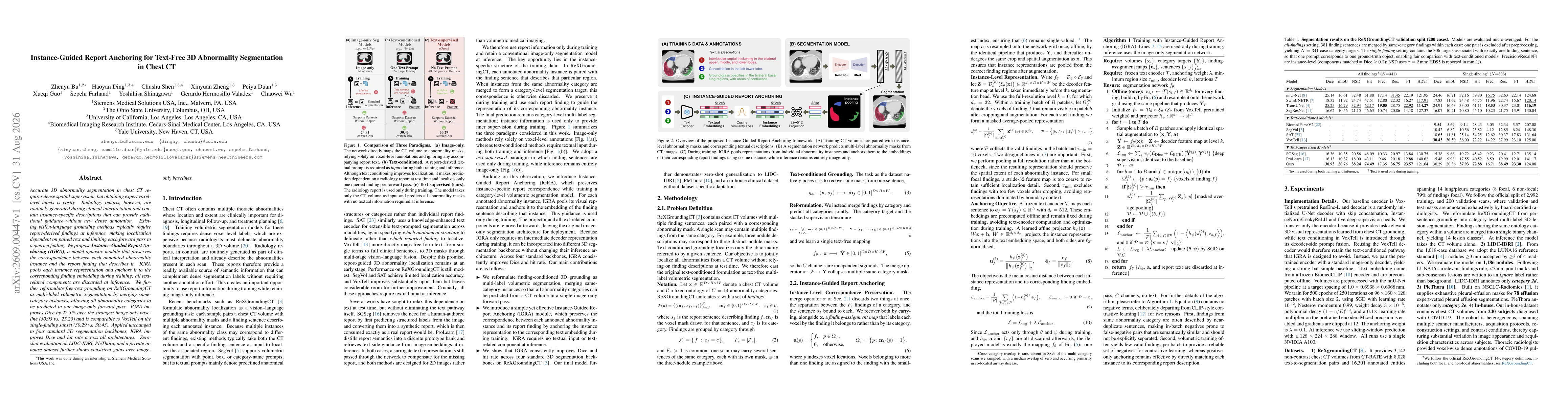 Thumbnail for Instance-Guided Report Anchoring for Text-Free 3D Abnormality Segmentation in Chest CT