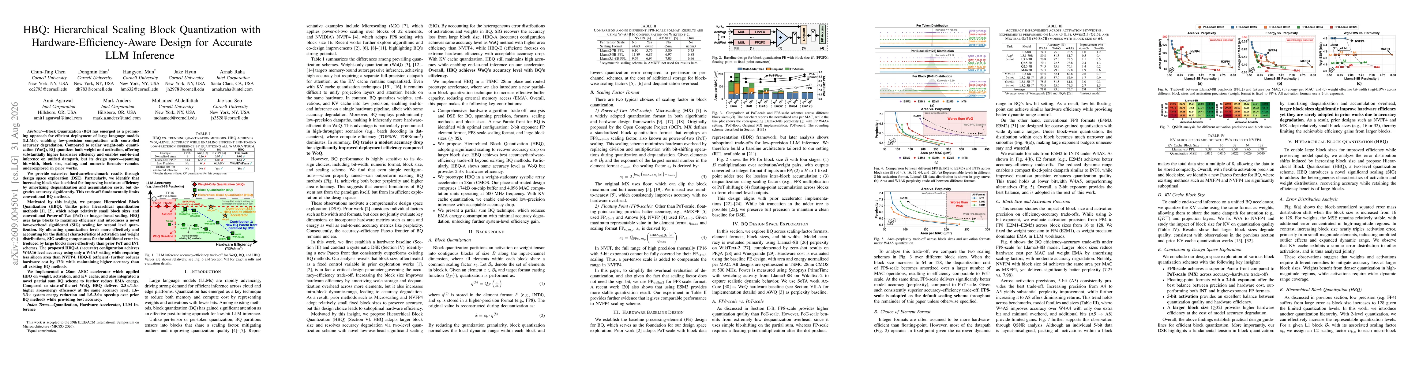 Thumbnail for HBQ: Hierarchical Scaling Block Quantization with Hardware-Efficiency-Aware Design for Accurate LLM Inference