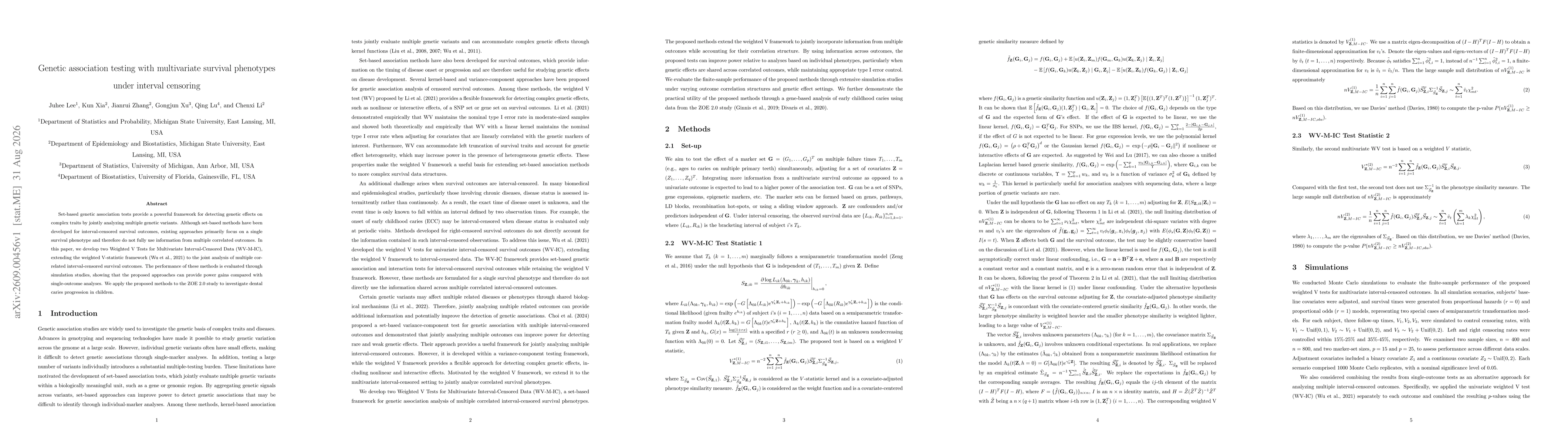 Thumbnail for Genetic association testing with multivariate survival phenotypes under interval censoring